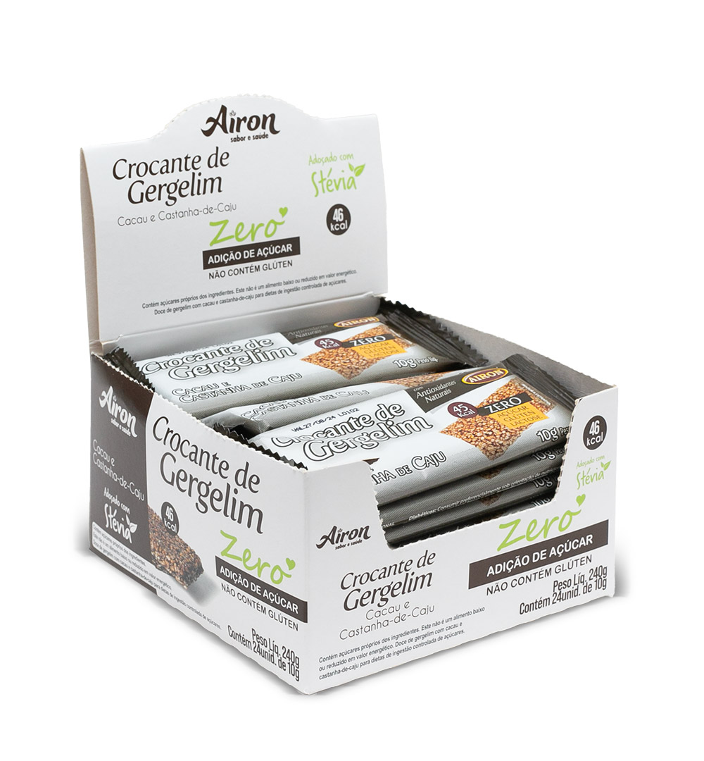 Crocante de Gergelim com Castanha de Caju e Cacau 240g